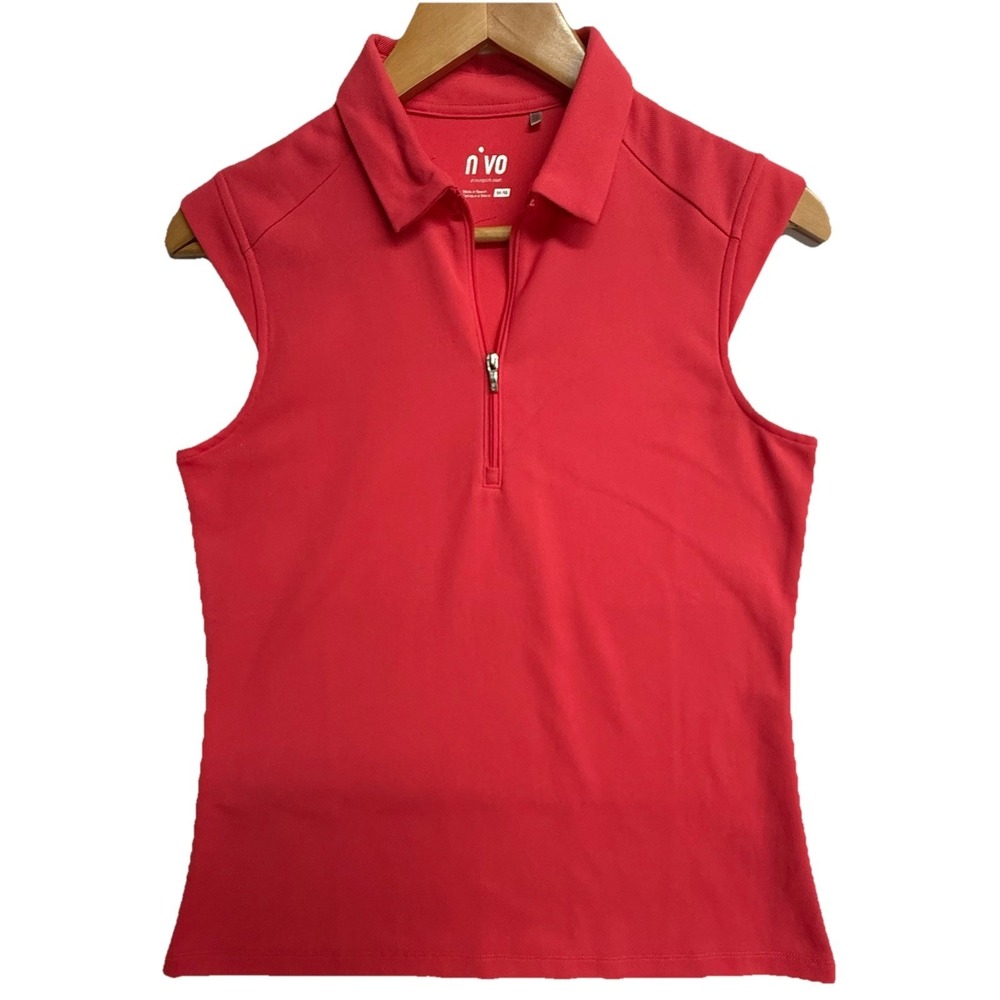 Nivo Golf Polo‎ Womens M Pink Sleeveless 1/4 Zip Athletic Top